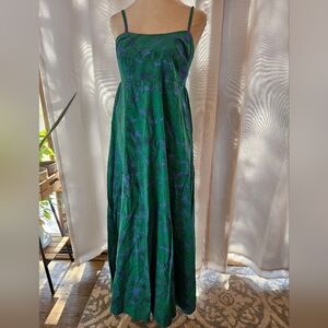 Xirena ava cotton sundress blue and green floral designer small
